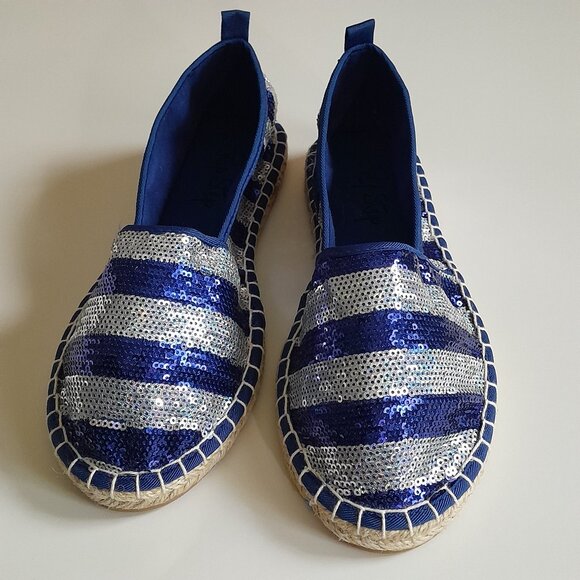Pep step patriotic espadrille sequin loafer shoes TONY SS04 Size 7.5 Color Blue - Picture 1 of 8